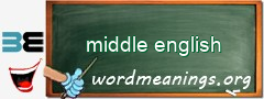 WordMeaning blackboard for middle english